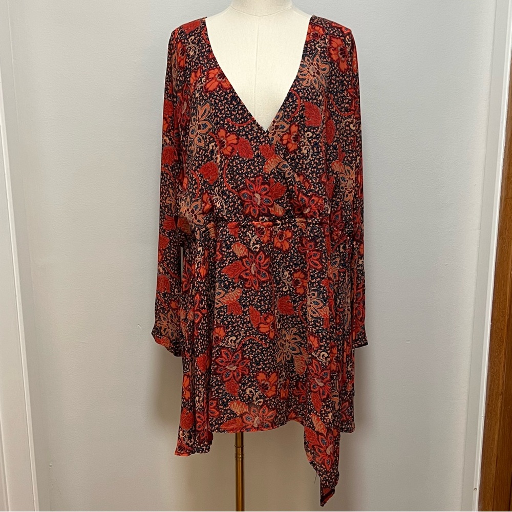 Free People V-Neck Cinch Waist Dress Tunic